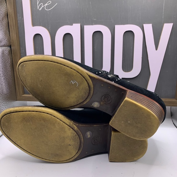 Lucky Brand Black Suede Ankle Boots with Studded Detailing and zippers. Size 8. - Picture 6 of 9